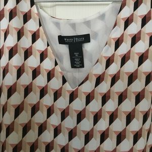 White House Black Market WHBM Hi Lo Top Silk Sz XL